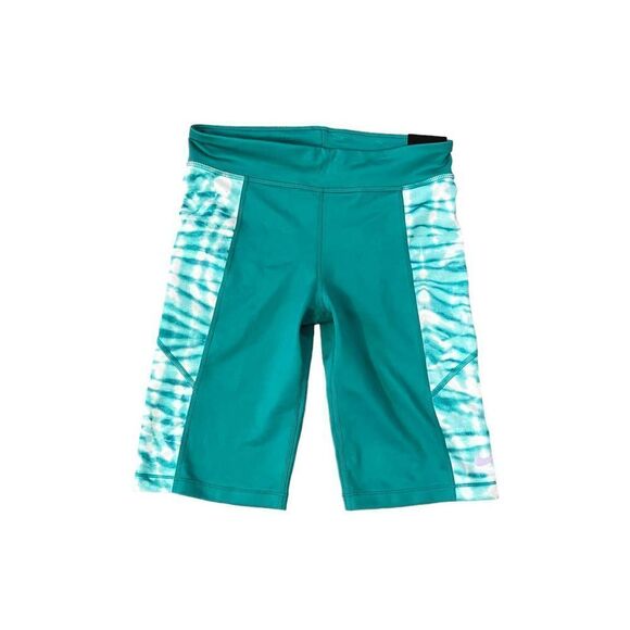 Nike Girls Large Compression Shorts Green NWT - Picture 1 of 3